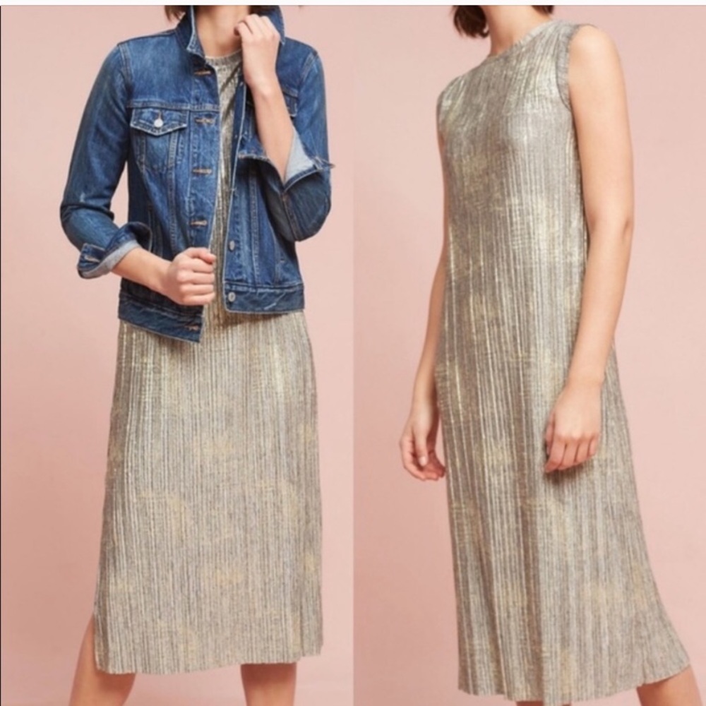 Anthro Akemi & Kin Gold & Silver Long Dress